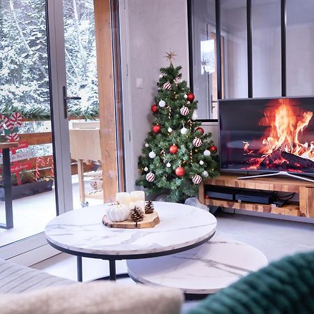 Studio Cabine Au Loup Blanc Avec Vue Mont Blanc 생제르베레뱅 외부 사진