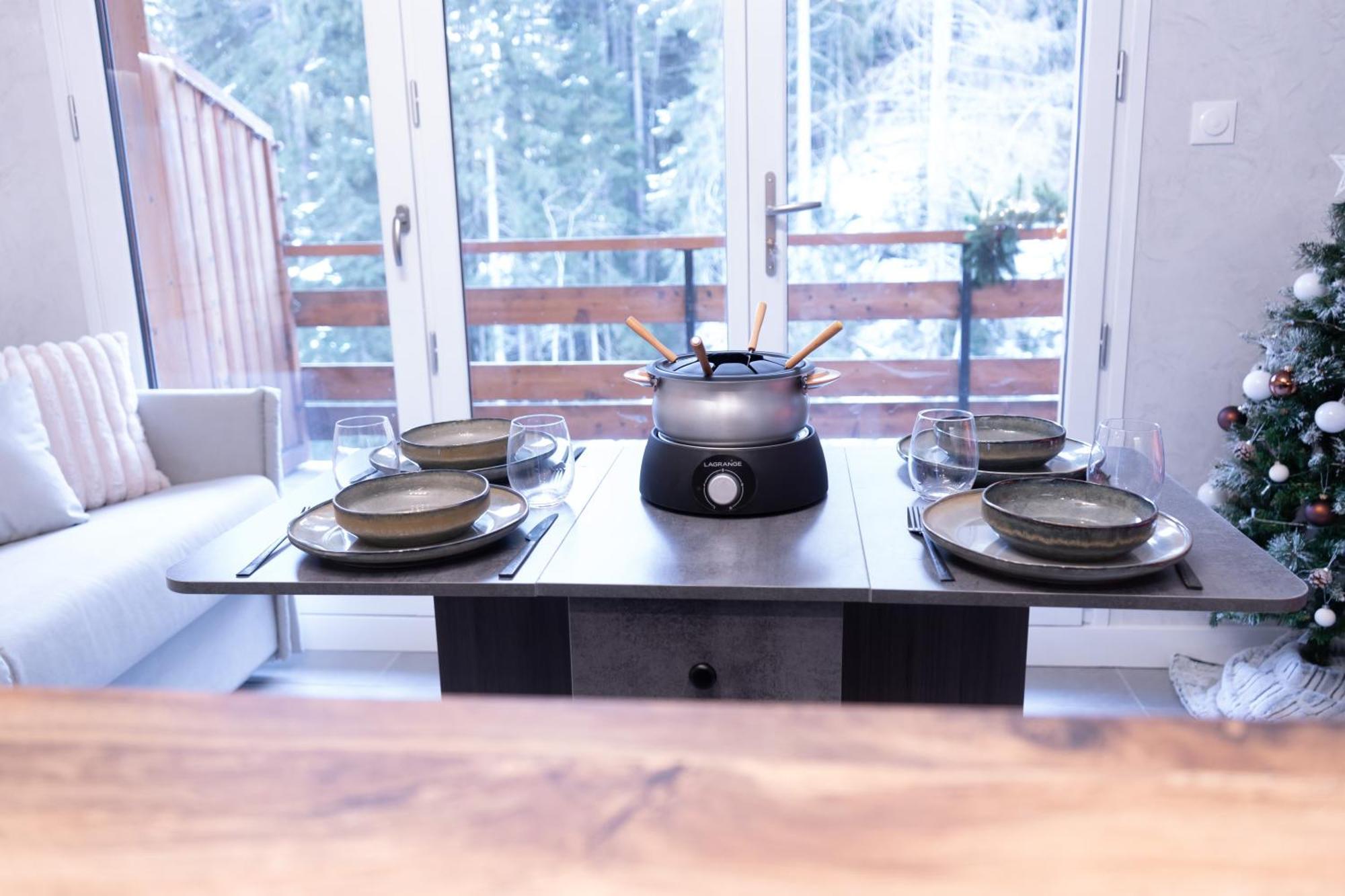 Studio Cabine Au Loup Blanc Avec Vue Mont Blanc 생제르베레뱅 외부 사진