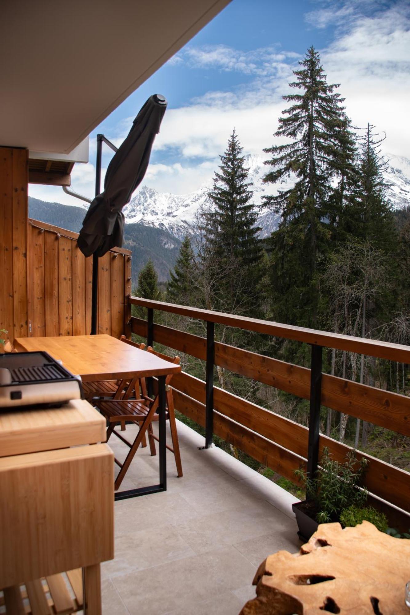 Studio Cabine Au Loup Blanc Avec Vue Mont Blanc 생제르베레뱅 외부 사진