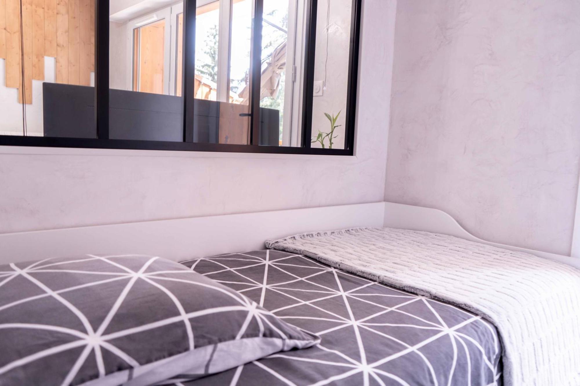 Studio Cabine Au Loup Blanc Avec Vue Mont Blanc 생제르베레뱅 외부 사진