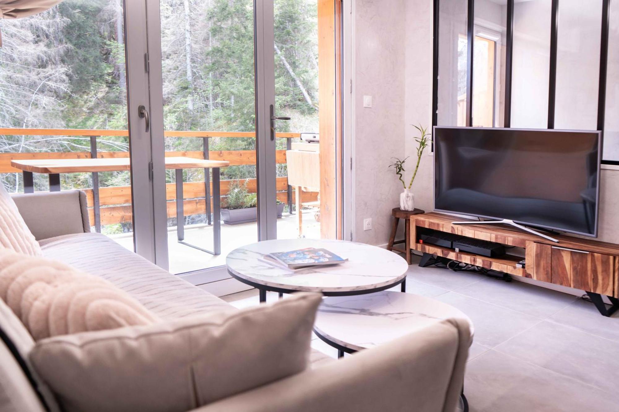 Studio Cabine Au Loup Blanc Avec Vue Mont Blanc 생제르베레뱅 외부 사진