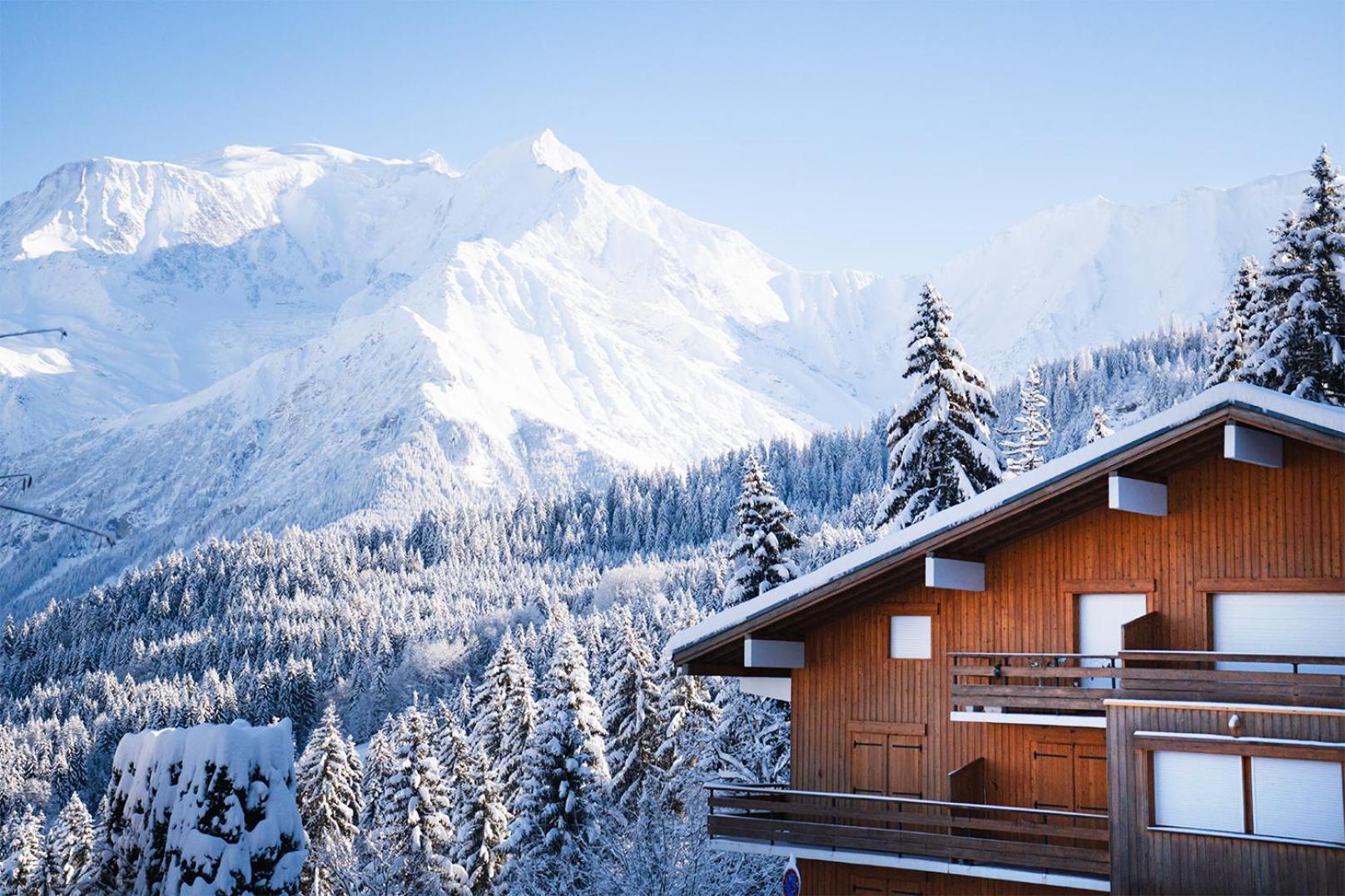 Studio Cabine Au Loup Blanc Avec Vue Mont Blanc 생제르베레뱅 외부 사진